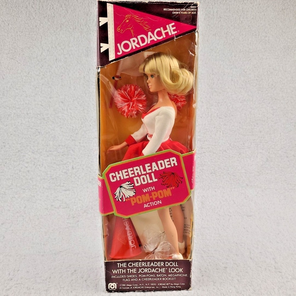 1981 Mego JORDACHE Cheerleader Doll w/ Pom-Pom Action Barbie w/ accessories